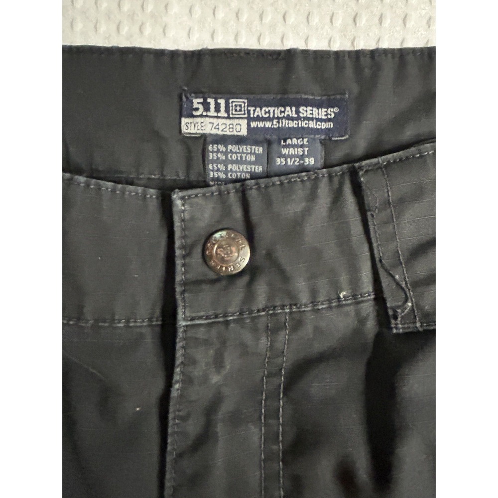 511 Tactical Pants Men's Large (35 1/2 - 39) Black Ripstop 30.5" Inseam -Pockets - Picture 9 of 16